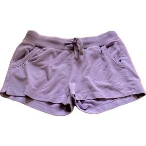 Aerie Pull-On Shorts with Pockets Tie Waistband Purple Grayish Color